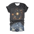 thumbnail image 1 of Trendfront Womens Summer Crew Neck Short Sleeve Tops Sunshine Sun Graphic Pattern Printed Tees Casual Everyday Apparel T-Shirts, 1 of 2