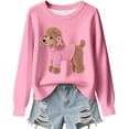 thumbnail image 1 of Trendfront Womens Sweatshirt Poodle Dog Awareness Ribbon Print Crew Neck Long Sleeve Casual Pullover Graphic Tops, 1 of 3