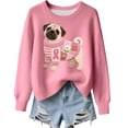 thumbnail image 1 of Trendfront Womens Sweatshirt Pug Dog Awareness Ribbon Floral Print Crew Neck Long Sleeve Casual Pullover Graphic Tops, 1 of 3