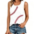 thumbnail image 1 of Trendfront Womens Tank Tops Crewneck Baseball Element Graphic Sleeveless Vest Summer Casual Active Sports Game Day Tee Shirt, 1 of 3