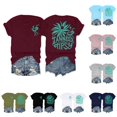 thumbnail image 1 of Trendfront Womens Tropical Vacation T Shirt Palm Tree Back Print Short Sleeve Crew Neck Beach Summer Graphic Tees, 1 of 4