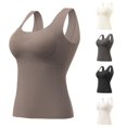 thumbnail image 1 of Trendfront Womens Tummy Control Seamless Shaping Camisole Built In Cups Wide Straps Body Shaper Smoothing Tank Top Compression Underwear, 1 of 4