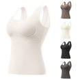 thumbnail image 1 of Trendfront Womens Tummy Control Seamless Shaping Camisole Built In Cups Wide Straps Body Shaper Smoothing Tank Top Compression Underwear, 1 of 5