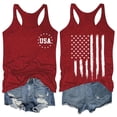 thumbnail image 1 of Trendfront Womens USA Flag Graphic Tank Tops Racerback Sleeveless Patriotic American Flag Distressed Print Casual Loose Fit Summer Tank Tops, 1 of 2