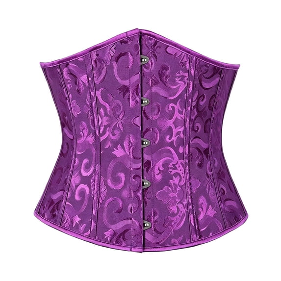 Trendfront Womens Underbust Corset Floral Pattern Clasp Front Waist ...