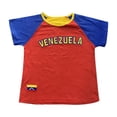 thumbnail image 1 of Trendfront Womens Venezuela Letter Graphic Cropped T Shirts Crewneck Short Sleeve Contrast Raglan Sleeve Country Pride Fitted Tee Tops, 1 of 4