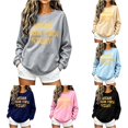 thumbnail image 1 of Trendfront Womens Vintage Graphic Sweatshirts Crewneck Long Sleeve Wear Your Own Story Letter Print Casual Fall Pullover Tops, 1 of 4