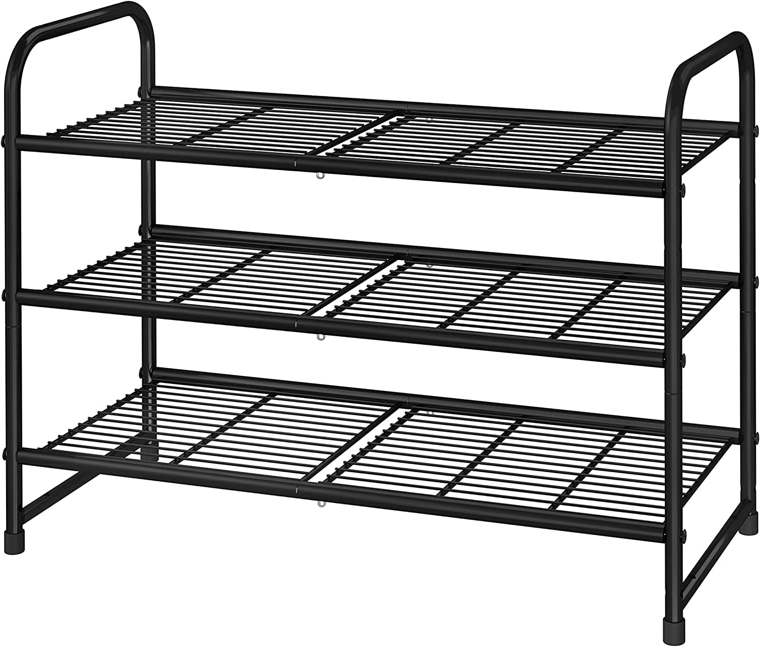 Trending 3-Tier Stackable Shoe Rack, Expandable & Adjustable Wire Grid ...