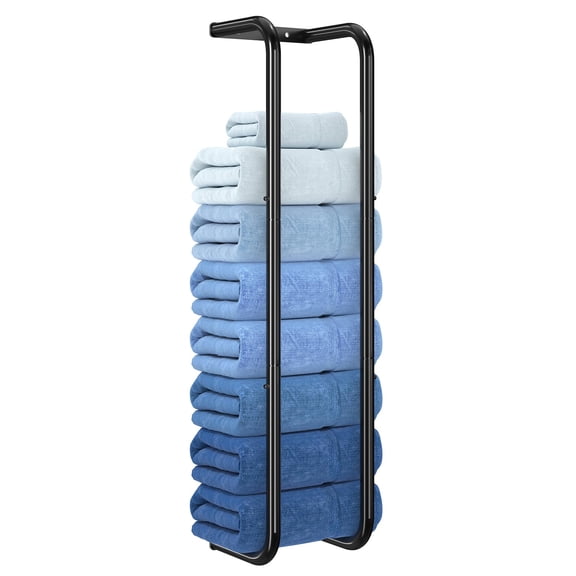 Trending 5 Tier Metal Blanket Ladder with 12 Hooks, Decorative Black Ladder Rack for Living Room Bedroom Bathroom Home Storage