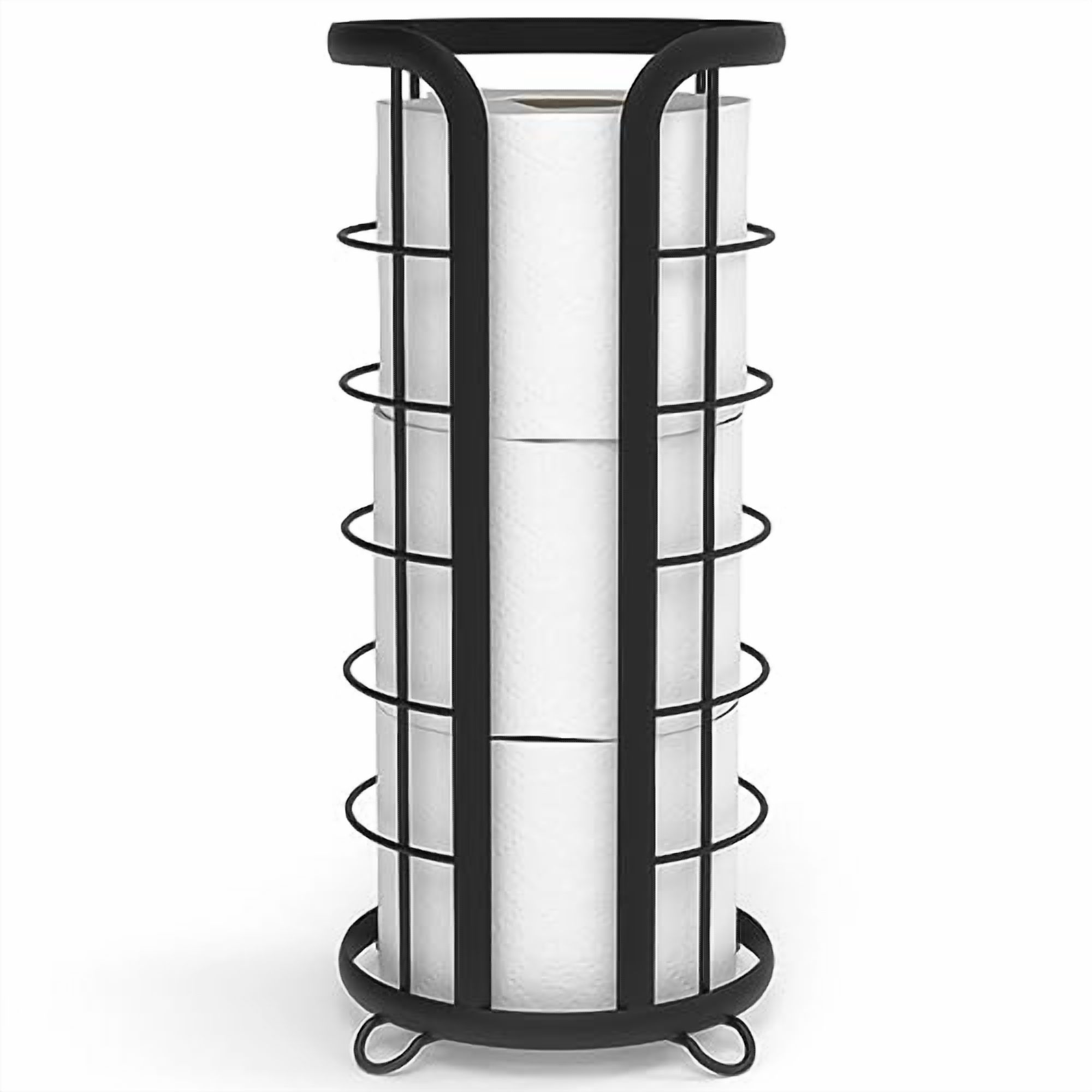 , Trending Black Toilet Paper Holder, Freestanding Bathroom Tissue Organizer, Minimalistic Storage Solution, Modern & Stylish Design [Holds MEGA Rolls]