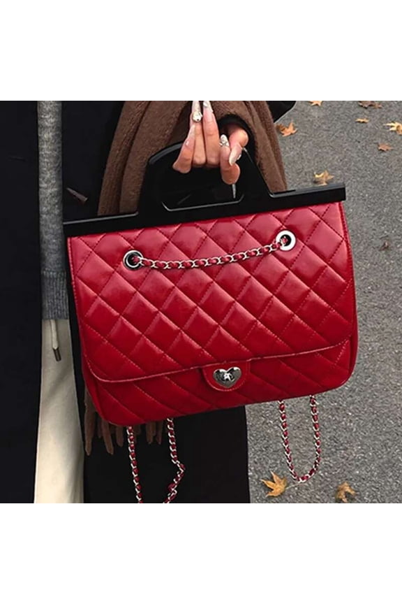 Trending Designer Shoulder Bag with Elegant Quilted Pattern - Simple yet Sophisticated Student Satchel for Women