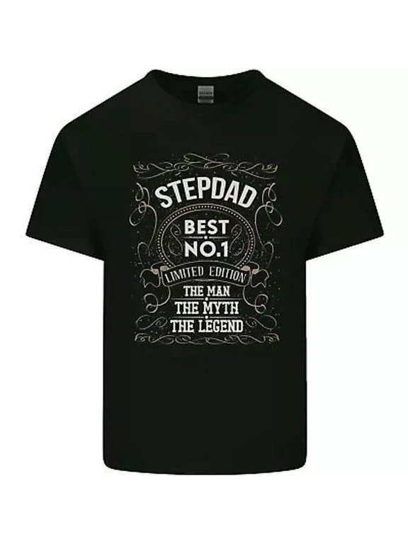 Trending Father'S Day No 1 Stepdad Step Dad Mens T-Shirt BLACK Unisex S-5XL Hot Trending Shirt, Vintage Birthday Gift