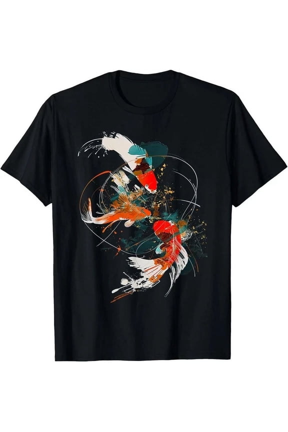 Trending Fish Abstract Art Geometric Animal Pet Graphic Fish T-Shirt Birthday Gifts; For Men & Women