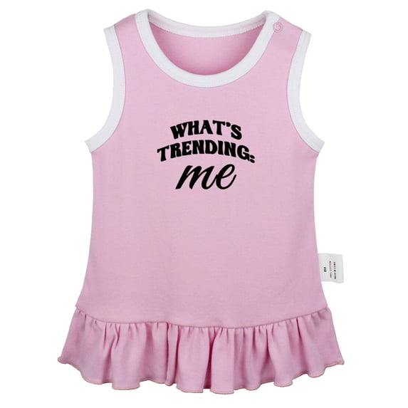 What's Trending Me Funny Dresses For Baby, Newborn Babies Skirts, Infant Princess Dress, 0-24M Kids Graphic Clothes (Pink Sleeveless Dresses, 6-12 Months)