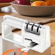 Trending,Kitchen Knife Sharpener,Multi-Function Scissor Sharpener,Ceramic Rod Knife Scissors Sharpener,Portable Handheld Knife Sharpener Stone,Professional Kitchen Tool,Easy to Use Holiday Beauty