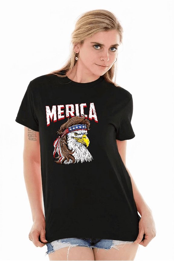 Trending Merica Eagle Mullet Fourth Of July Patriot Style Graphic Tee TopV14036,for unisex up to 5XL