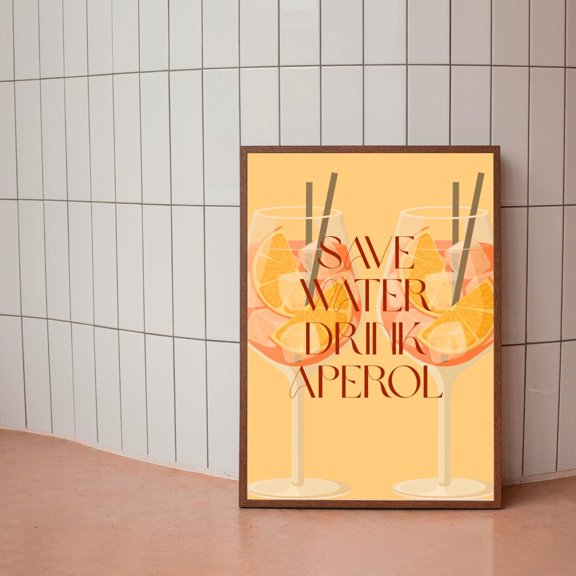 Trending Now, Aperol Poster Classic Print Wall Art, Print Cocktail Decor For Bar Cart & Dining Room, Cocktail Vibe UNFRAMED PAPER POSTER, Home Decor, Vintage Gift, Living Room Dercor