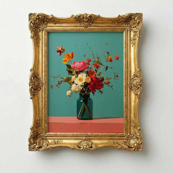 Trending Now Maximalist Botanical Wall Art, Colorful Dopamine Floral Poster For A Apartment Or Bookshelf Decor, Poster Only, Poster Home Decor, Poster Only