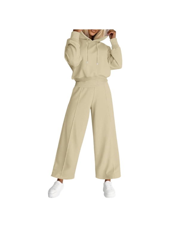 Trending Fall Sets Women 2 Piece Outfits Petite Women's Fall and Winter Sports Casual Hooded Sweatshirt Suit