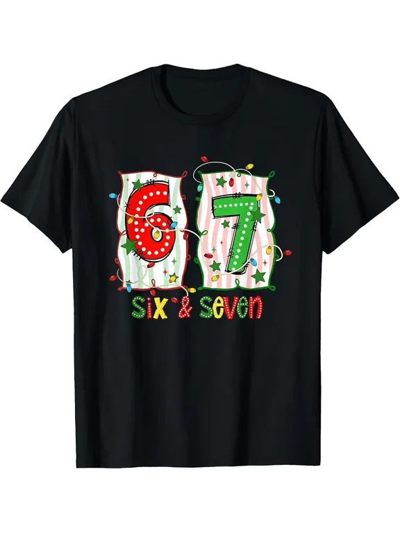 Trending Six Seven Meme Christmas 67 Santa Funny Christmas T-Shirt