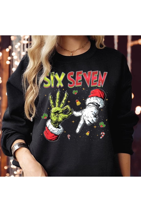 Trending Six Seven Meme Shirt Funny Mean Guy Christmas Sweatshirt 67 Meme Jumper