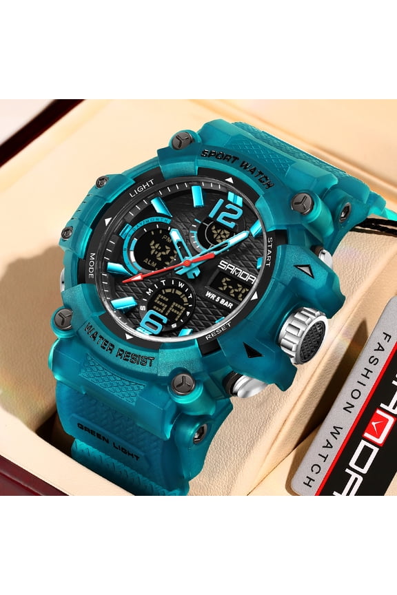 Trending Sports Watch for Men - Transparent Digital Chronograph with Waterproof, Multi-Function Alarm, Cool Fashion Electronic Watch for Students Outdoor Activities