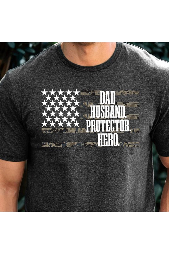 Trending Tee With Husband Daddy Protector Hero Shirt, Protector Hero Shirt, Husband T-Shirt, Funny Dad Shirt, Husband Gift, New Dad Gift, Father'S Day T-Shirt Birthday Gifts; For Men & Women