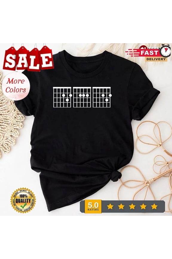 Trending Tee With Dad Guitar Chords Shirt Birthday Gifts; For Men & Women