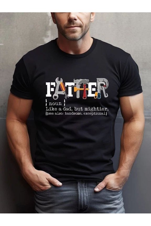 Trending Tee With Father Definition T-Shirt, Father'S Day T-Shirt, Noun Like A Dad T-Shirt, Fun... Birthday Gifts; For Men & Women