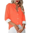 thumbnail image 1 of Trending Tops for Women 2024 Button down Shirts for Women Solid Color Everyday Single-breasted Long-sleeved Shirt Tops, 1 of 5