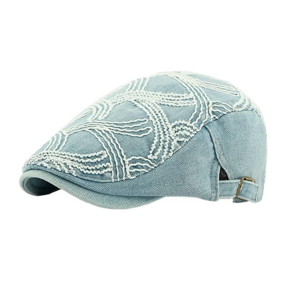 Trending Unique Stitching Beret Women's British Retro Peaked Cap Washed Denim Sweet Cool Girl Advance Hats Tide