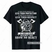 Trending Viking Warrior Against You Show No Mercy T-Shirt Norse Myths Valhalla Odin Tee Birthday Gifts; For Men & Women