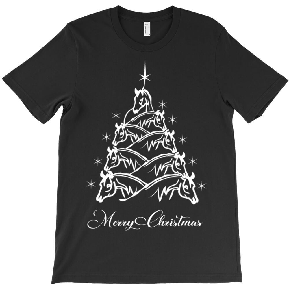 Trending Western Christmas Horse Christmas Tree Equestrian Holiday Unisex Classic T-Shirt A172, From S to 5XL