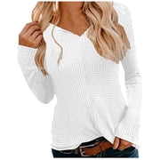 Trending Womens Tops Black Long Sleeve Shirt for Woman Fashion Women's Solid T-shirt Long Sleeves Blouse V-Neck Tops