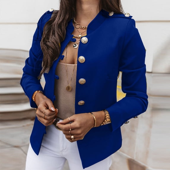 Trending oversized cardigans for women with pockets Solid Color Long-Sleeved Slim-Breasted Small Suit Short Coat Tops