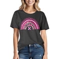 thumbnail image 1 of Pohista Tops for Women Dressy Women Shirts Women's Tops, Tees & Blouses Women's Short Sleeve Tops Cotton my items ordered by me recently Breast Cancer Awareness Tops, 1 of 3