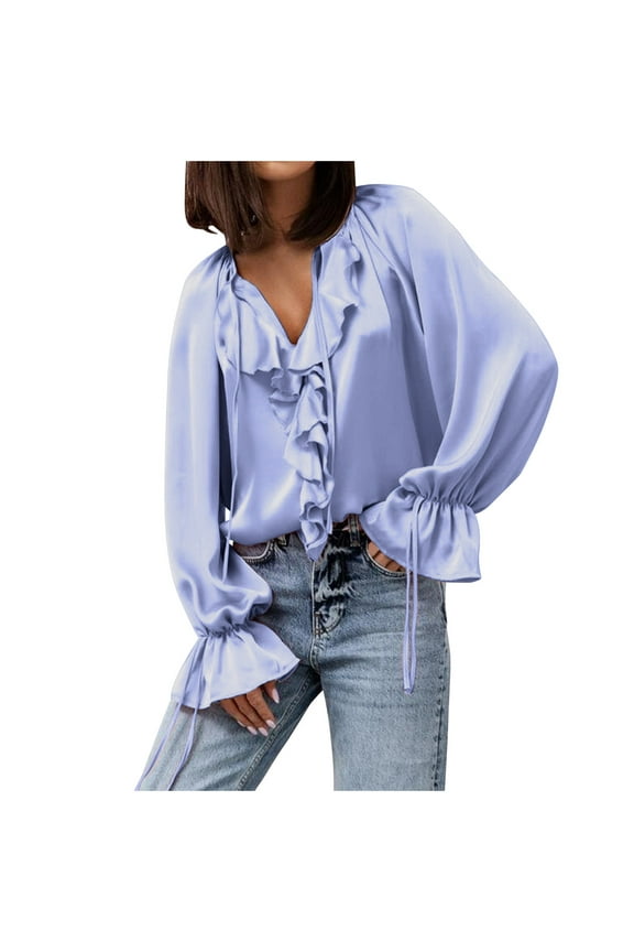 Womens Spring Blouses Dressy Casual Womens Long Sleeve Tops Workout Womens Tops Spring Casual my items out for delivery