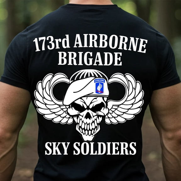 Trenditee 173rd Airborne Brigade Sky Soldiers Veteran T-Shirt Military Army T-Shirt