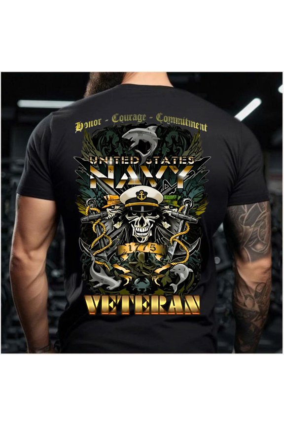 Navy Veteran T-Shirt Honor, Courage, Commitment