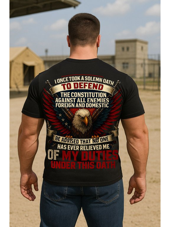 Patriotic Eagle T-Shirt - Oath to Defend Constitution - American T-Shirt