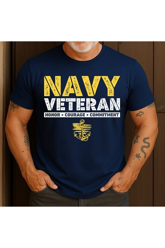 US Navy Veteran Honor Courage Commitment T-Shirt