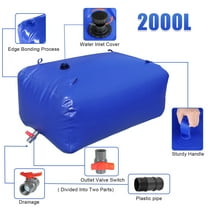 Trendix 2000L Water Storage Tank, Portable Agricultural Product Bag, Large Capacity Foldable Water Storage Bladder, Emergency Water Bladder Tank, Rainwater Bag