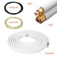 thumbnail image 1 of Trendix 25FT Mini Split Line Set for Fixed Frequency 1.5-2P Air Conditioner, Air Conditioning Pipe with Flared Nuts, 1/4 1/2-Inch OD White Thickened PE Insulated Coil HVAC Hose, 1 of 10