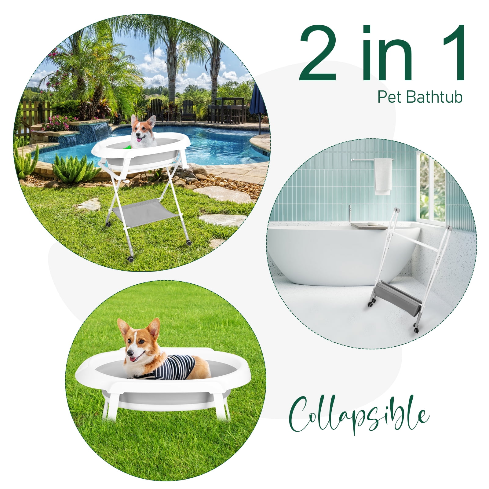Picture of Trendix Bathtub for Pet Dog Bathtub 2 in 1 Foldable Pet Bath Tub for ...