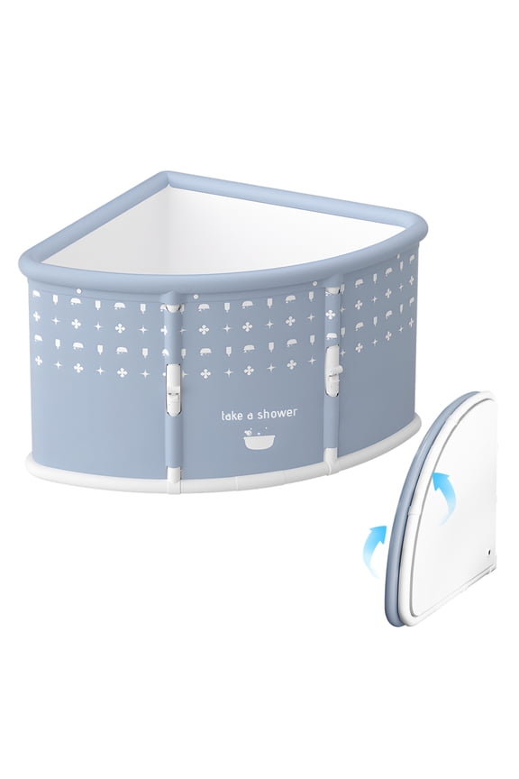 Bathtub Portable Fan-shaped Foldable Bathtub for Kids, Adult Large Collapsible Bath Tub, Freestanding Surround Shower Tub, Grey