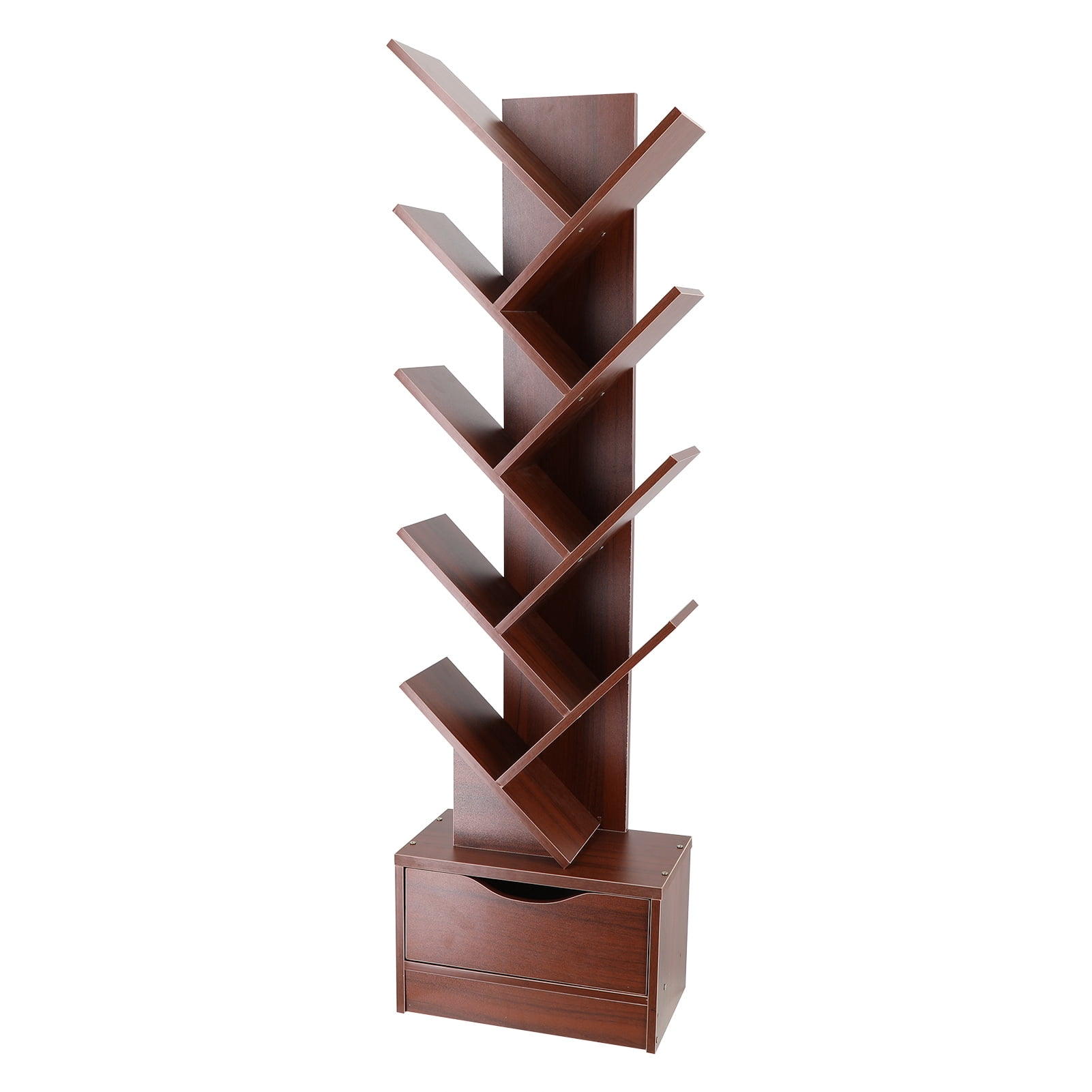 Wood Desktop Small Tree Bookshelf, Organizer Shelves Floor Standing Bookcase, For Office Home School Storage Rack, For CD/Magazine/Book Shelf Display Shelf - View #6