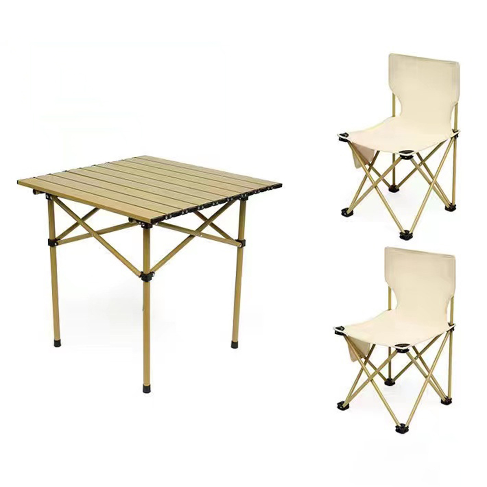 Trendix Camping Chairs Set with Table, Storage Bags, Square Desk, 2 Chairs with Side Pockets, Foldable with Non-slip Foot Pads Camp Table Chairs for Backpacking Fishing Hiking and Sports
