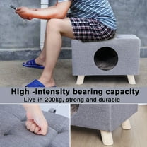 Trendix Cat Beds for Indoor Cats with Cushion either as Foot Rest Stool, Cat Hideaway Wood Pet House Cat Cave with Mat for within 9kg Cat, Small Dogs