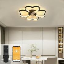 Trendix Ceiling Fans with Lights, 20" Ceiling Fan with Remote Control, Modern Flush Mount Ceiling Fan, Flower Shape Fan Light, LED Ceiling Light Fixture for Bedroom, Living Room