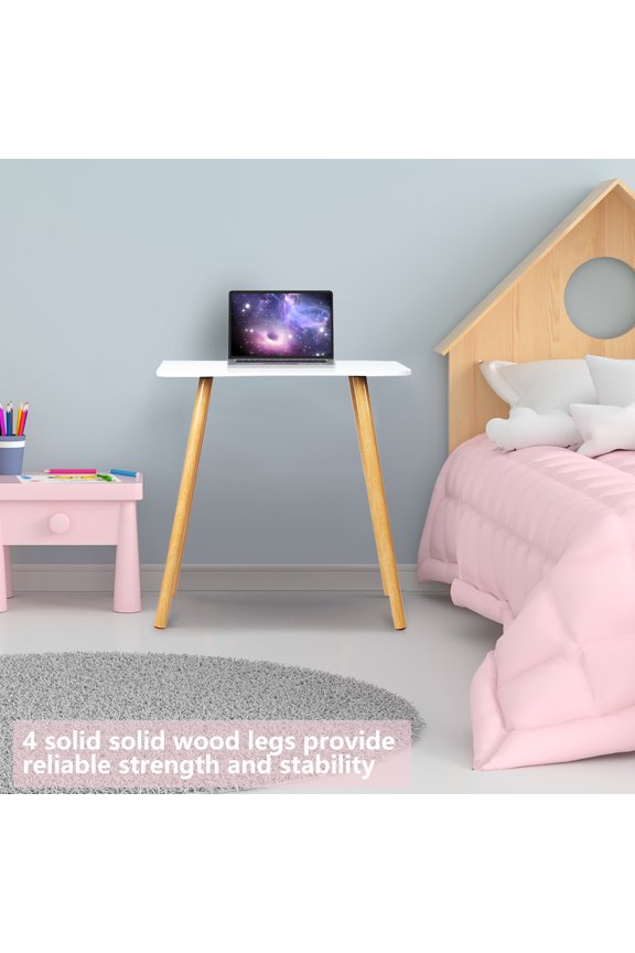 Computer Desk, Spacious Desktop, 27.56"L*15.75"W*28.74"H Studing Writing Table for Student, Office Table PC Work Table, Bearing 150kg, White